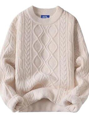 Womens Oversized Knit Sweater Crewneck Pullover Streetwear Vintage Long Sleeve